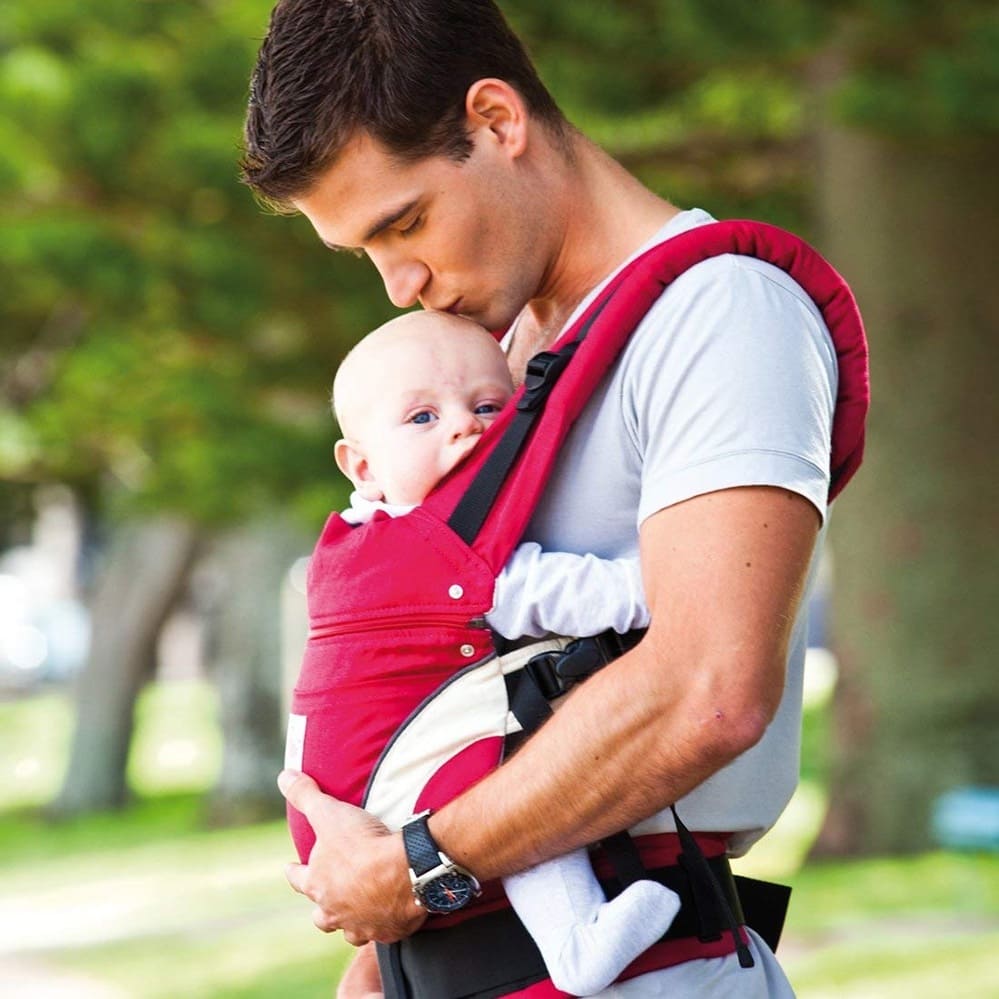 Mochila portabebés manduca rojo